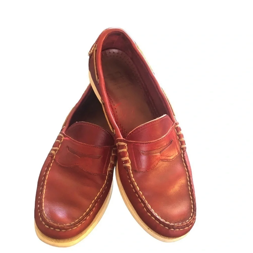 Allen Edmonds Kirkwood Maritime Leather Boat Shoe Sz. 10D Dark Red Slip On 10194